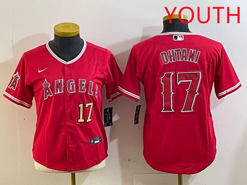 Youth Los Angeles Angels #17 Ohtani Red Nike Game 2025 MLB Jersey style 2->youth mlb jersey->Youth Jersey